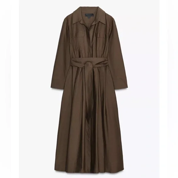 ZW COLLECTION POPLIN SHIRT DRESS - Picture 3 of 3